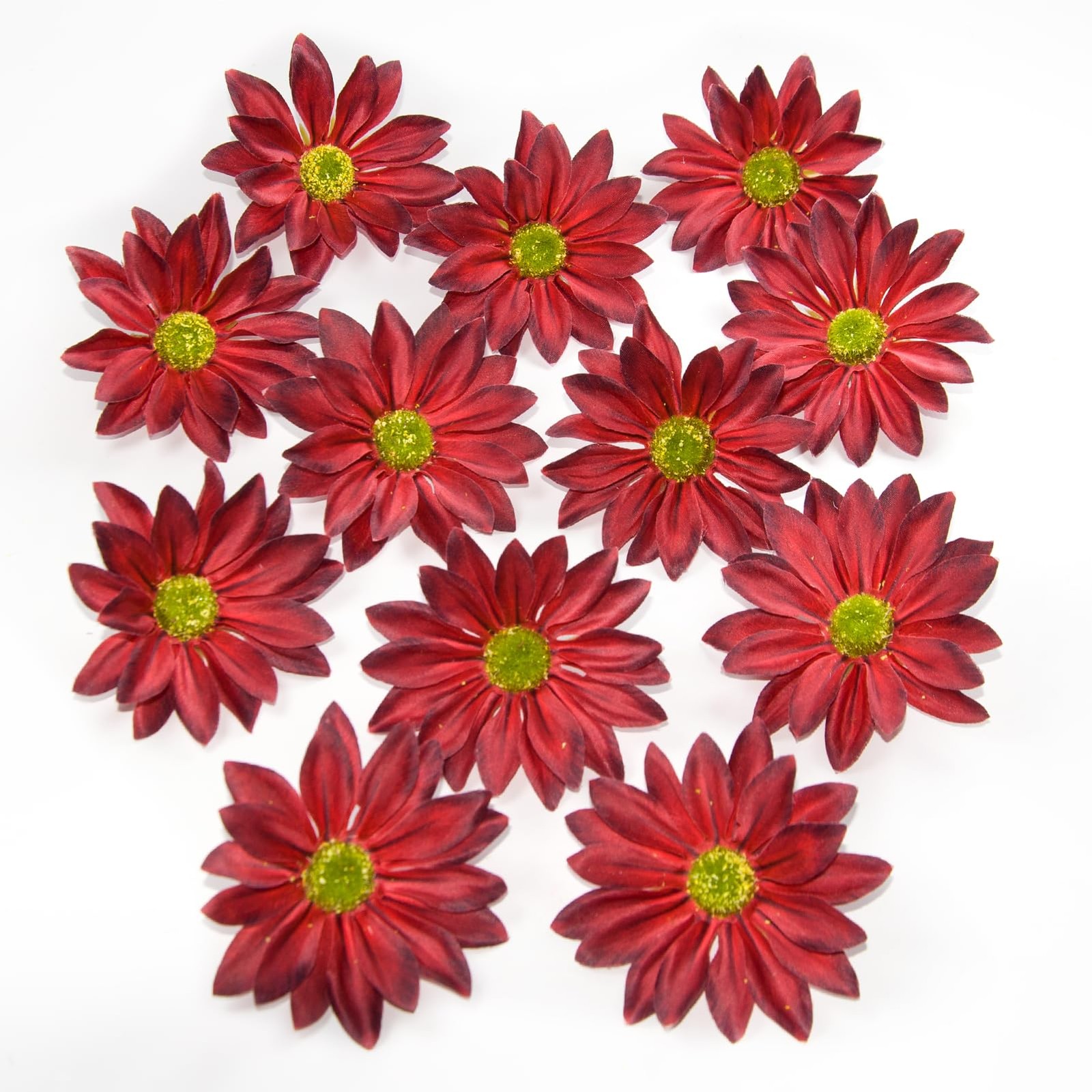 12 Pcs 3.5 Inch Daisy Silk Flower Heads Artificial Daisy Flower Heads Wine