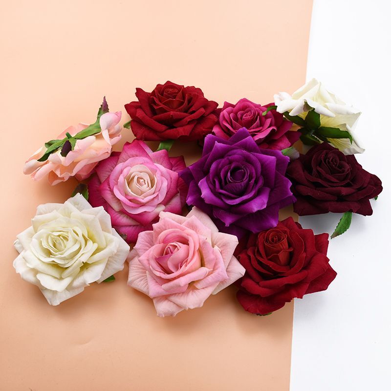 10Pcs Artificial Roses Head Multicolor Wedding Party Home Gift Garden Decoration