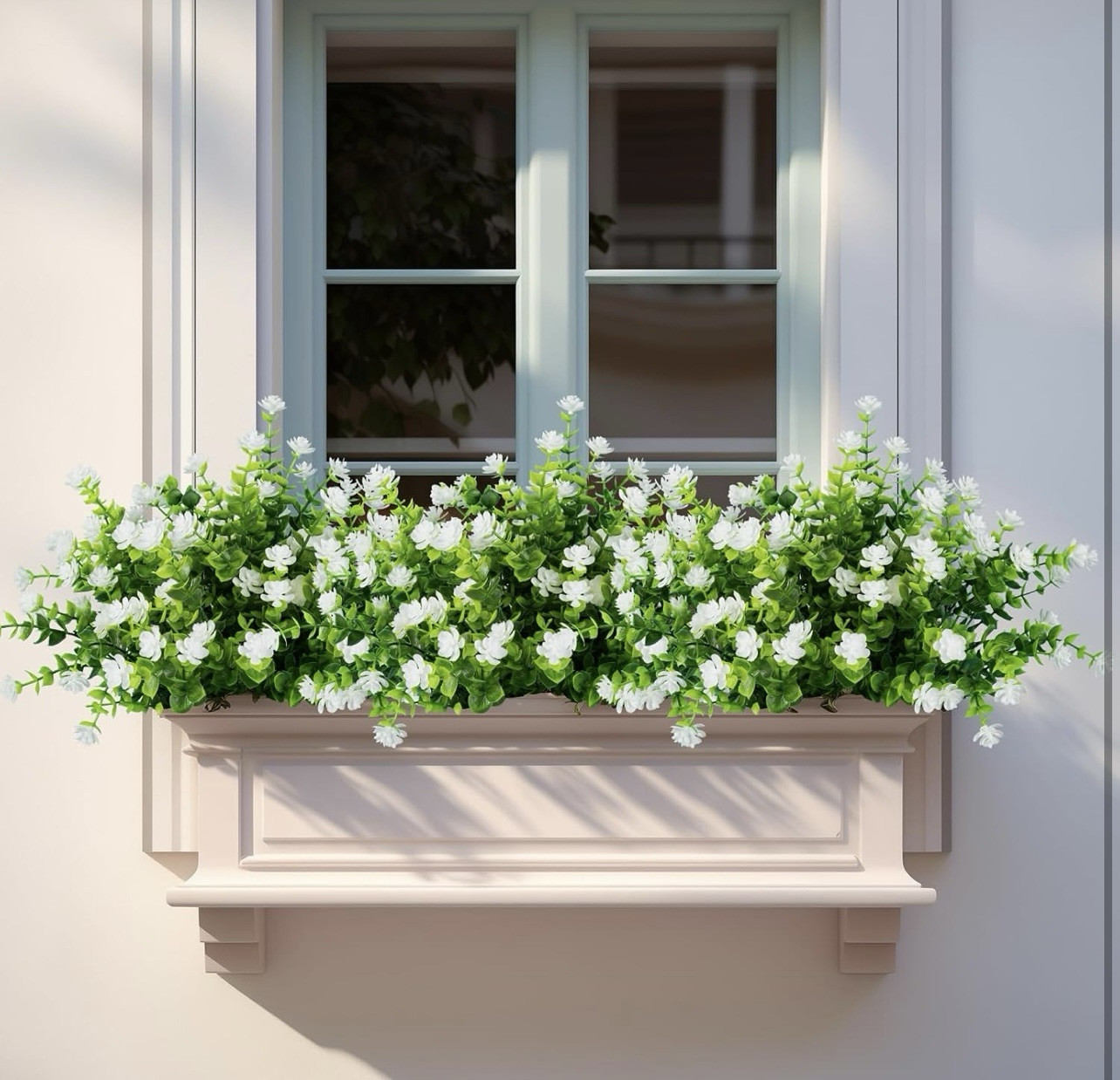 20 pcs Artificial Flowers UV Resistant No Fade Fake For All Occasion (white)