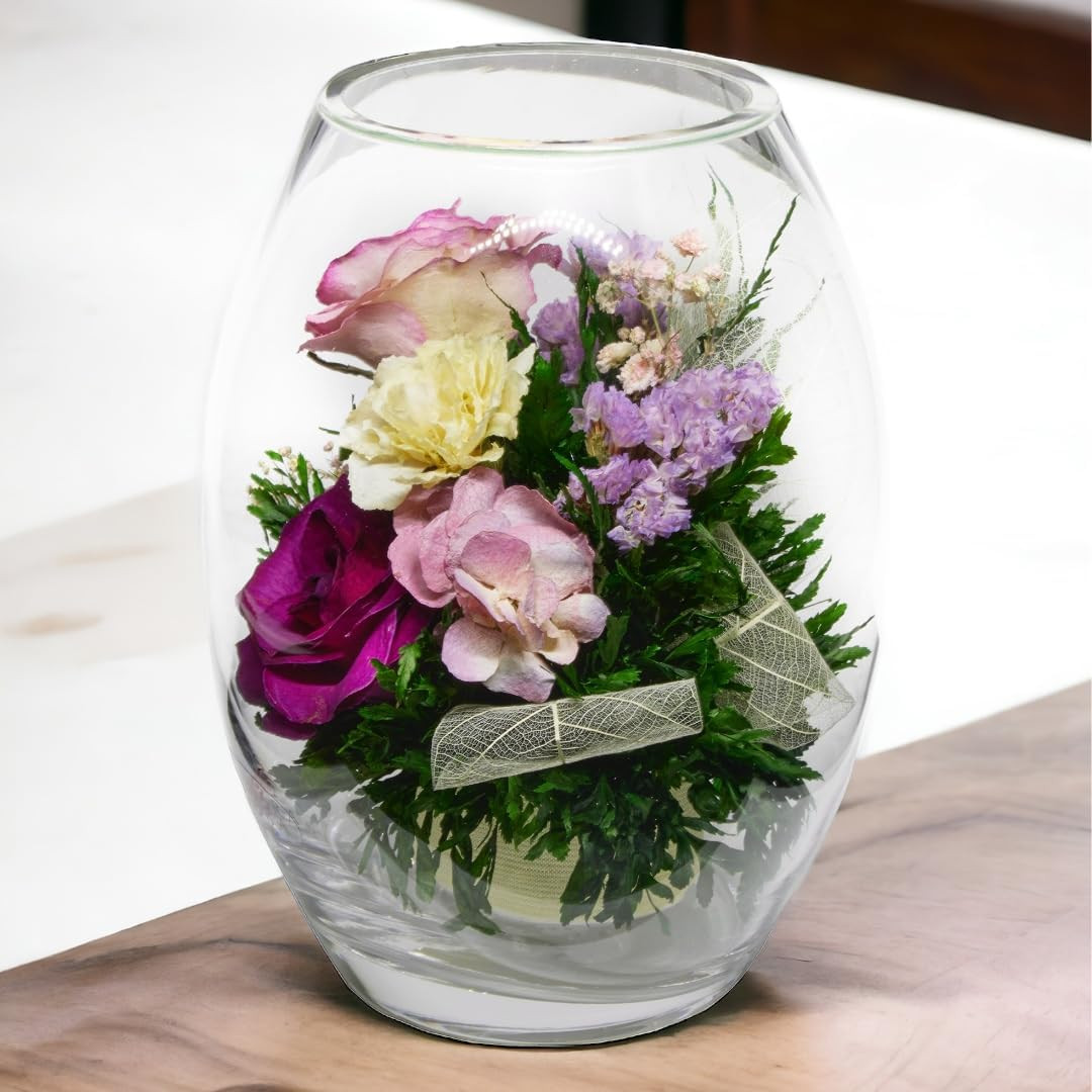 Fiora Flower | Forever Roses in Sealed Vase | Lasts 5 Years | Perfect Gift