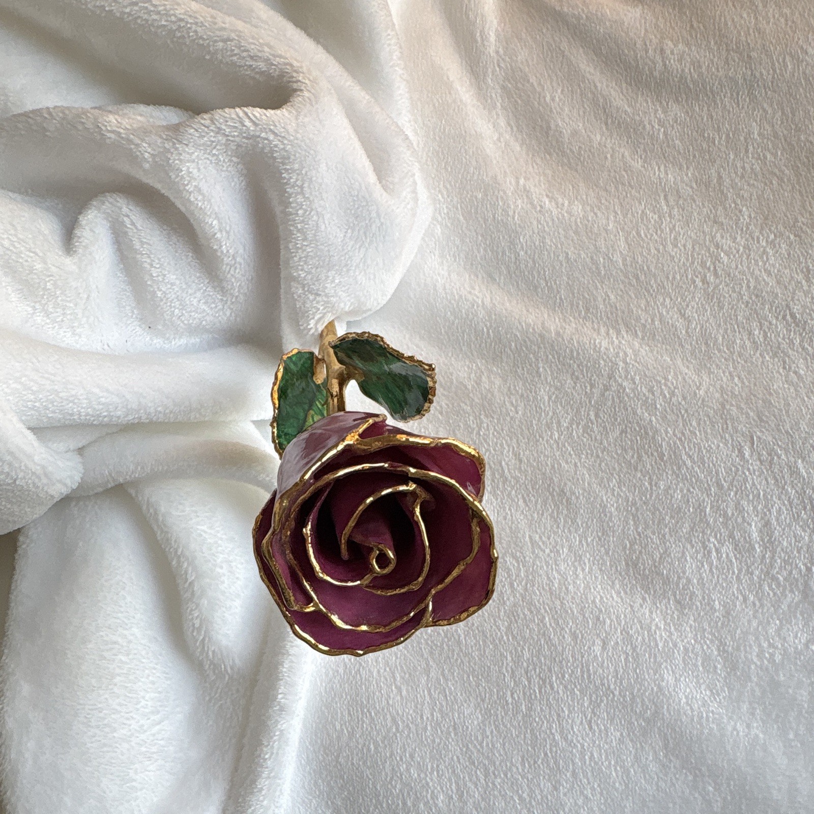 Sharbuno Jewelers 24K Gold Dipped Purple Rose w/Box