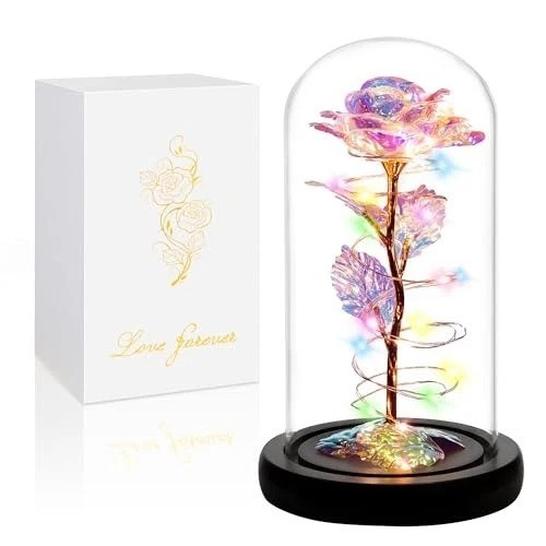 Enchanting Glass Dome Rose with LED Light – Perfect Gift for All Occasions