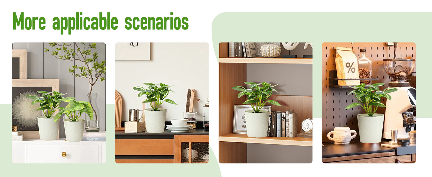 6 Pack Fake Plants for Room Decor,Mini Artificial Potted Plants for Home Office