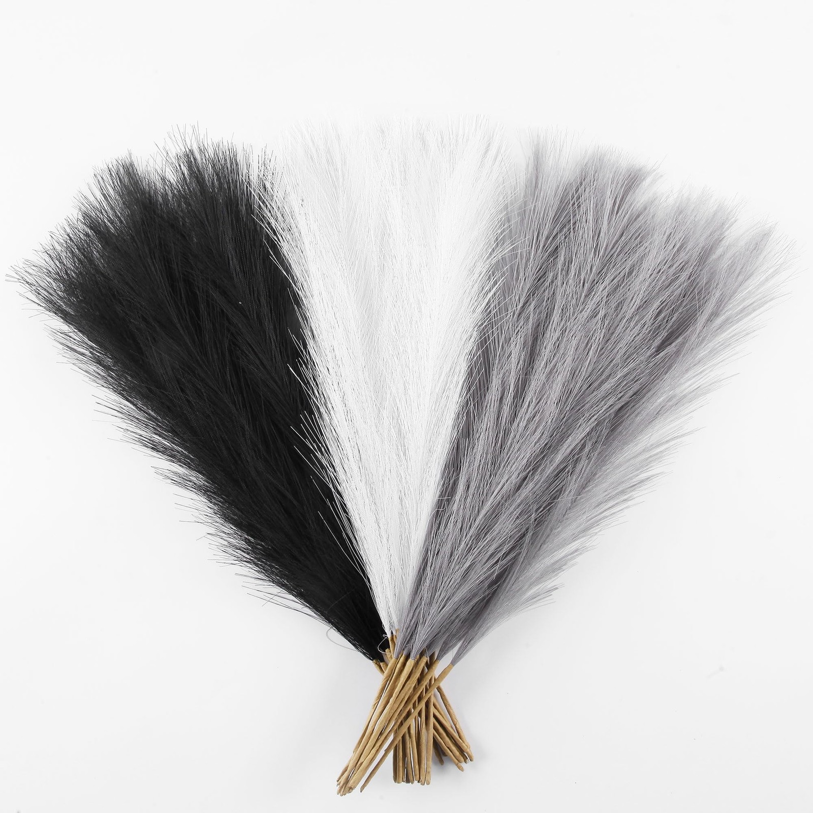 Acfruits 30PCS Black White Gray Faux Pampas 17″ for Boho Vase Filler | Artifi…
