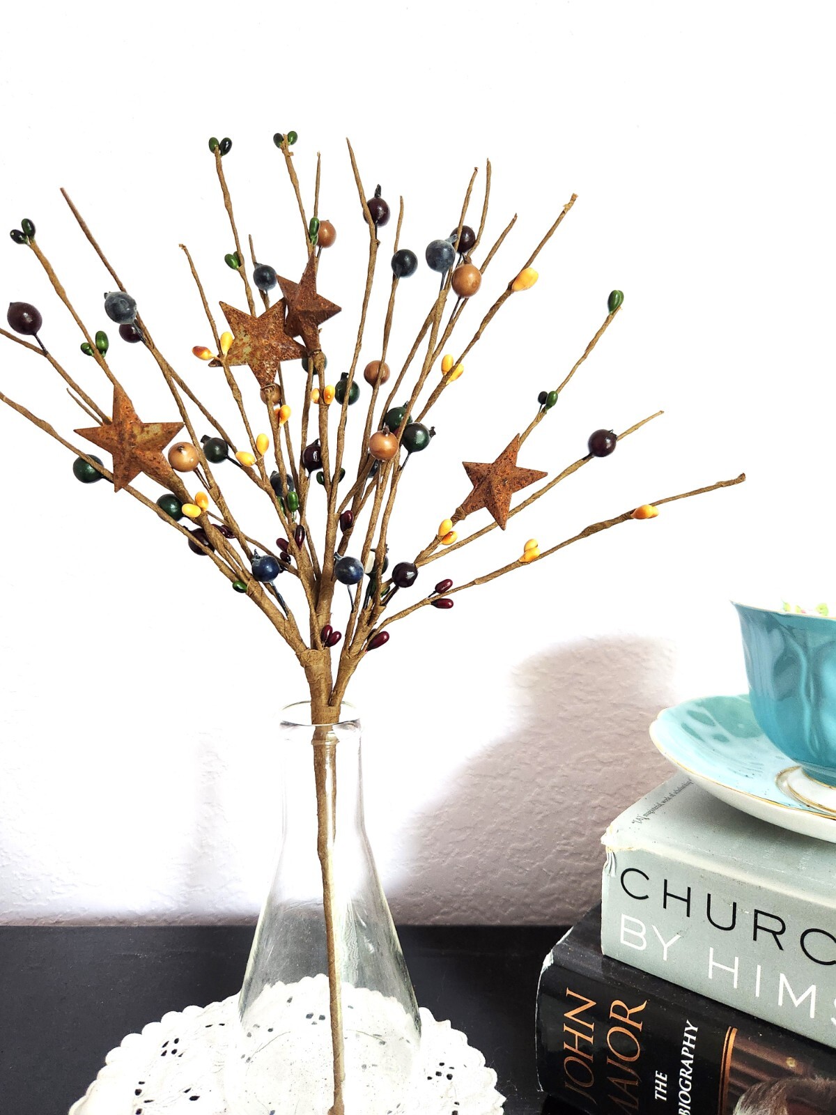Burgundy Blue Green Mustard Berry Picks Artificial Berries Spray Home Decor N602