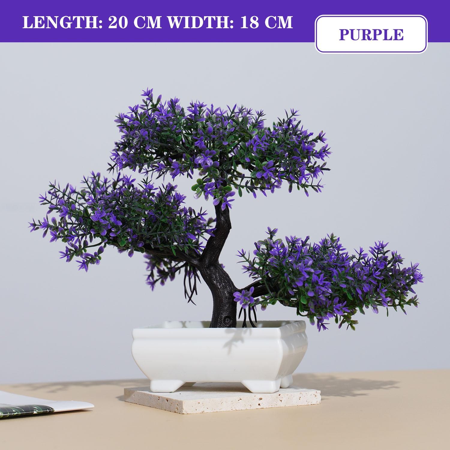 Artificial Bonsai Tree Potted Plant Fake Flowers Home Garden Hotel Table Decor