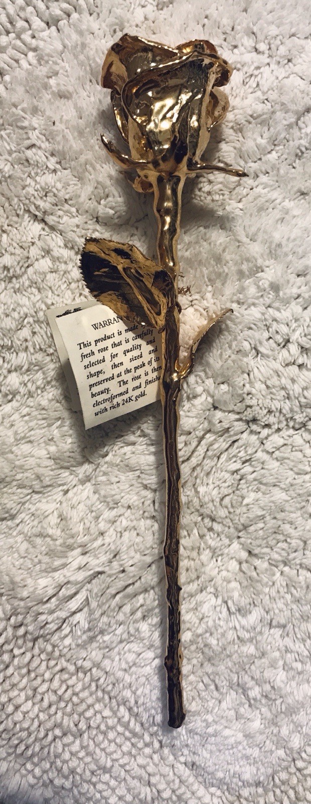 NEW Living Gold Co USA Made Real Rose Dipped in 24K Gold