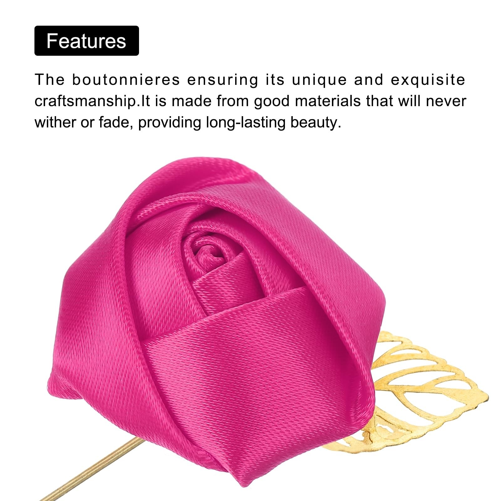 Groom Boutonnieres Rose Pins Men Wedding Ceremony Anniversary Formal Party