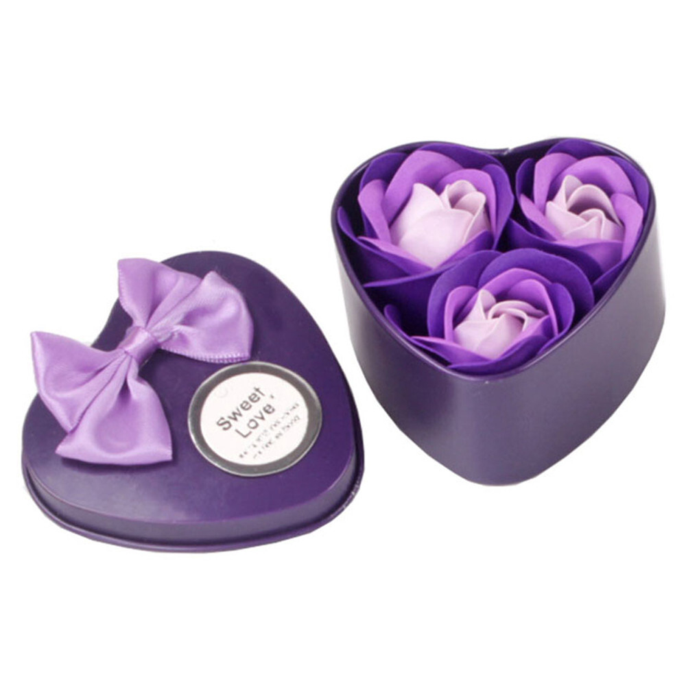 Artificial Flowers, 3-Pack Soap Wedding Rose Petals Scented Heart Decoration –