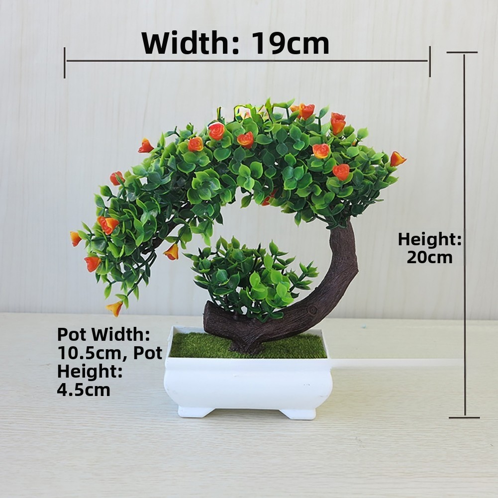 Plastic 20cm Bonsai Tree Realistic Faux Plant for Home Living Room Decor