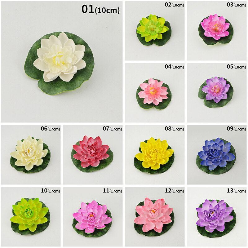 10cm/17cm Simulated Lotus Flower Fake Plant Pond Decor Artificial Water Lily.