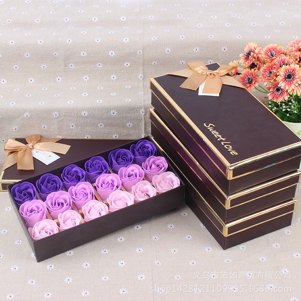 Women’s Day Valentine’s Day Present 18 Roses Soap Flower Present Box New