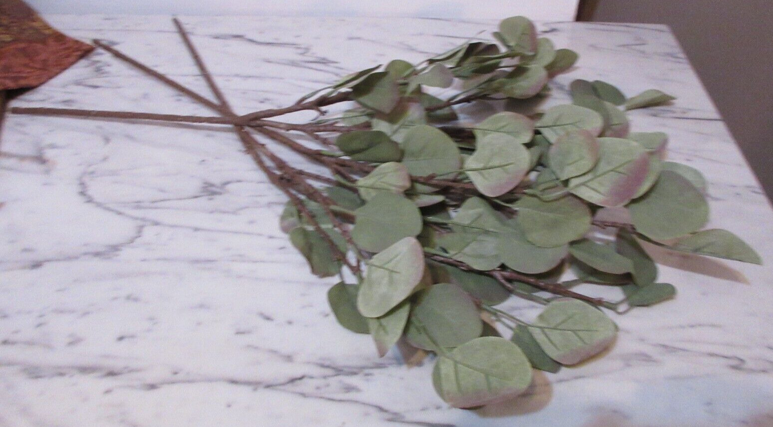 Artificial Leaves on Branch Stem 27″ Long Autumn Green Floral Decor 3 Branches
