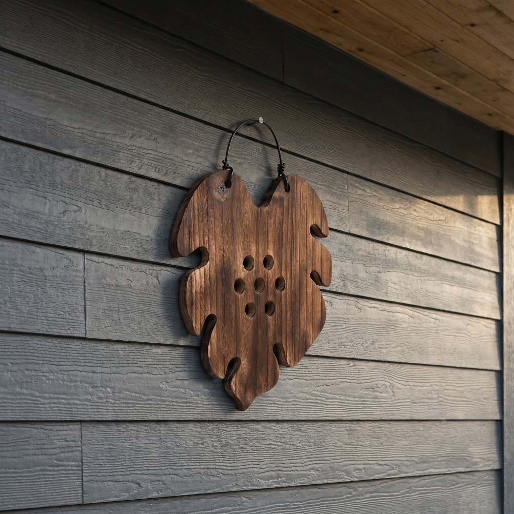 Wooden Wall Mounted Fern Planter Reusable Indoor Orchid Display Brown Board