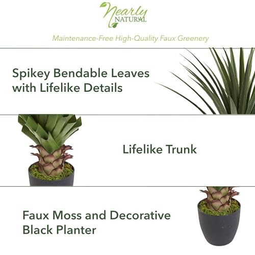 4 ft Artificial Spiked Agave Plant with Nursery Pot | Faux Succulent