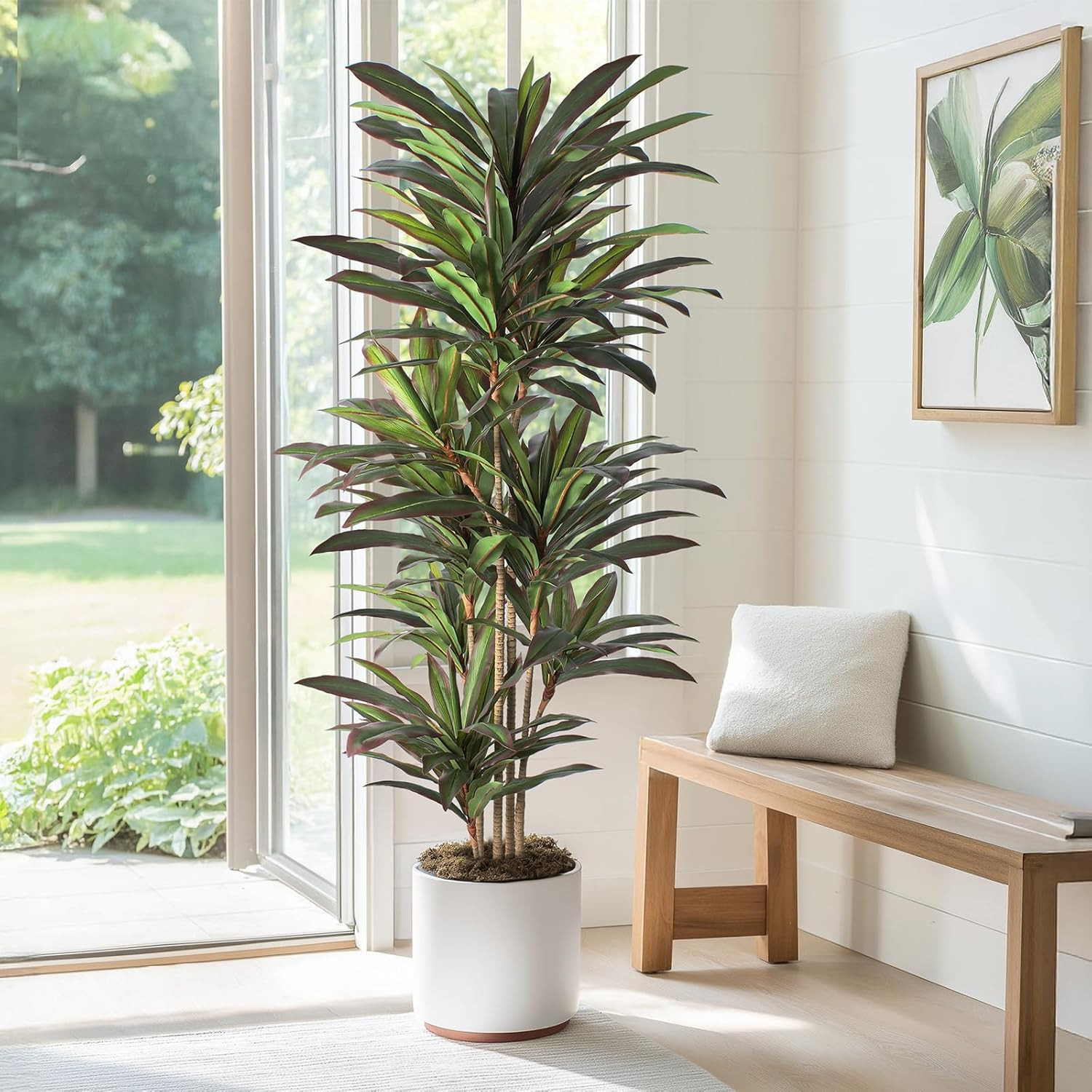 6Ft Dracaena Red Yucca Artificial Plant – Realistic Faux Tree for Home Decor