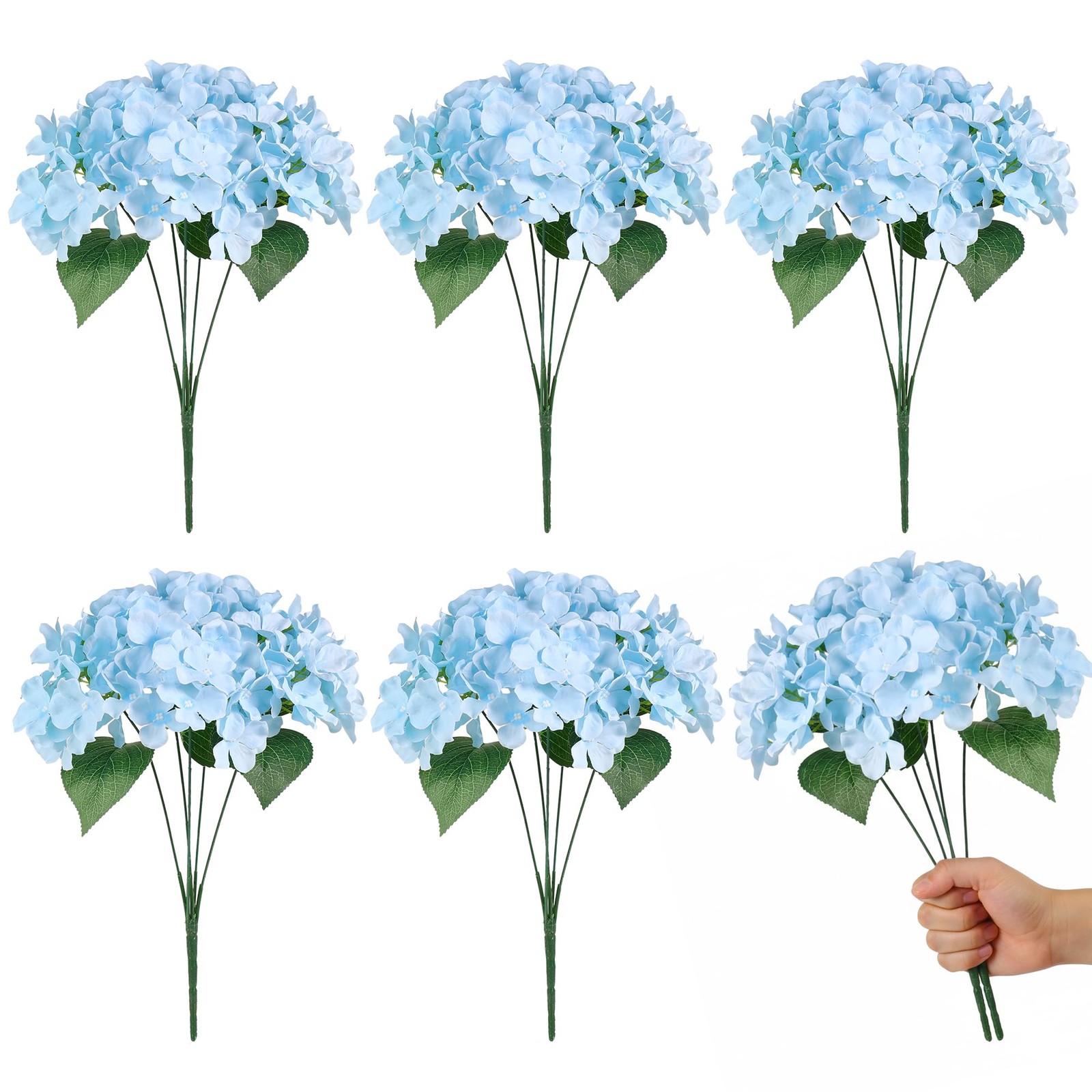 6 Bundles Hydrangea Artificial Flowers for Outdoors and Indoor, Bulk 30 Heads…