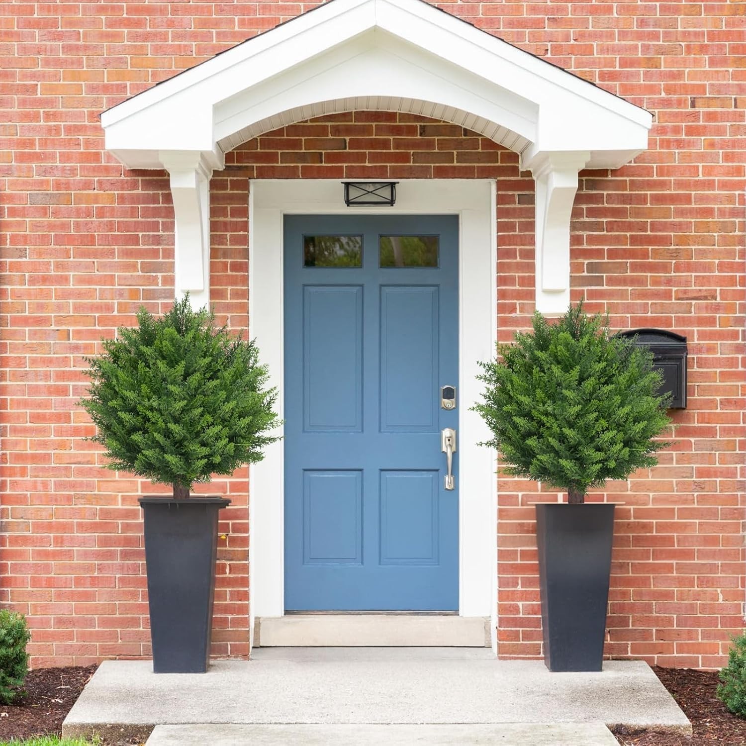 Realistic Cedar Topiary Trees for Outdoors – Set of 2
