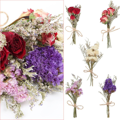 10 Pack Dried Flower Forget Me Not Bouquets Natural Dried Flower with Stem