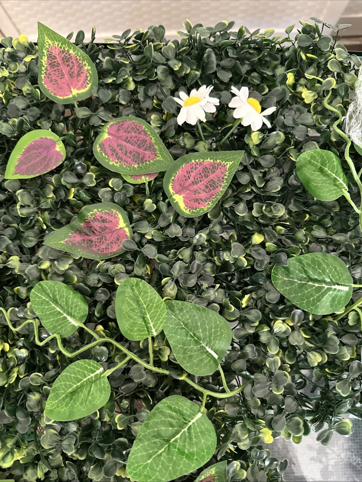 Artificial Grass/Plant Decor With Leaves And Flowers To Add