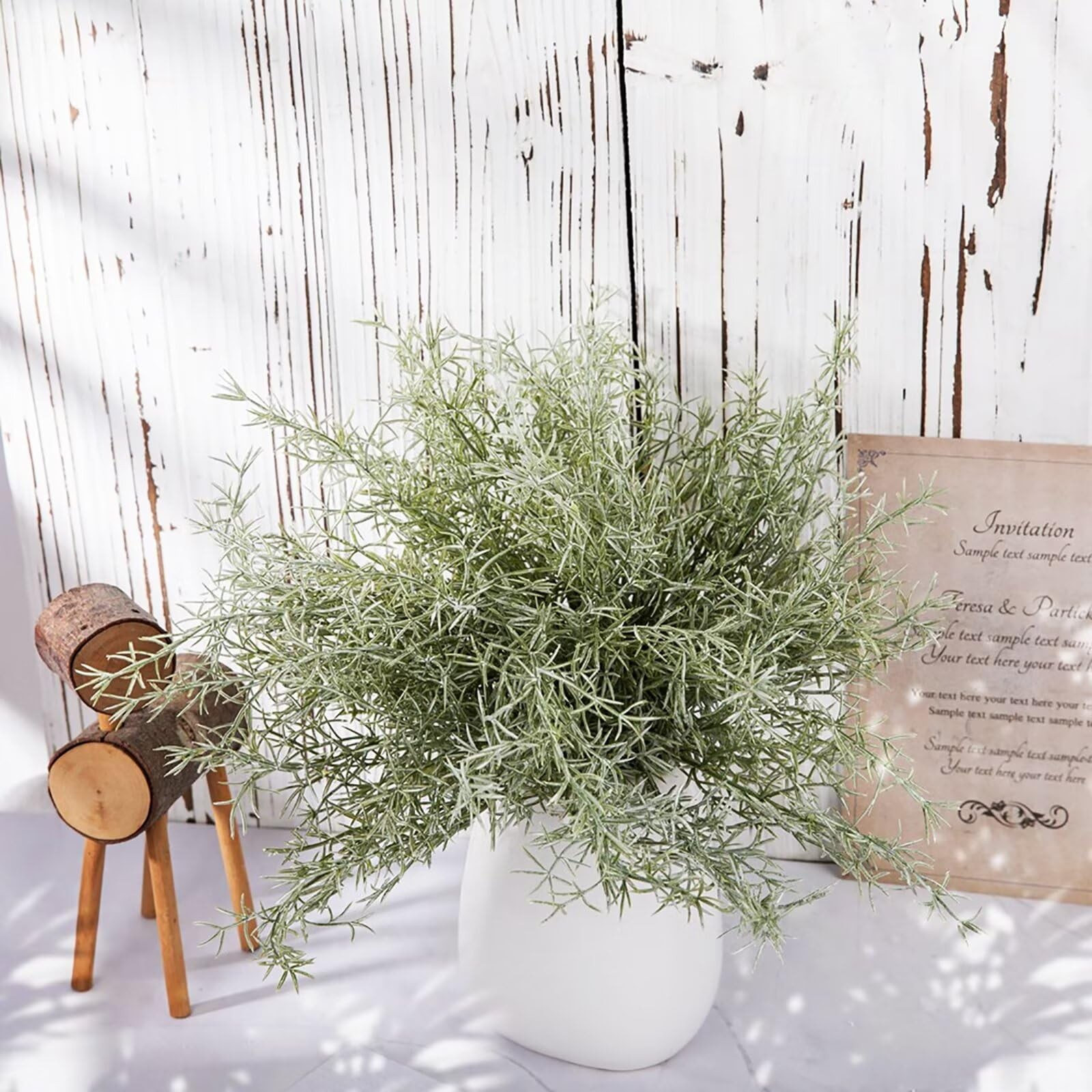 4 Pack Artificial Rosemary Plants, Fake Leaves Stems, Faux Branches for Table…
