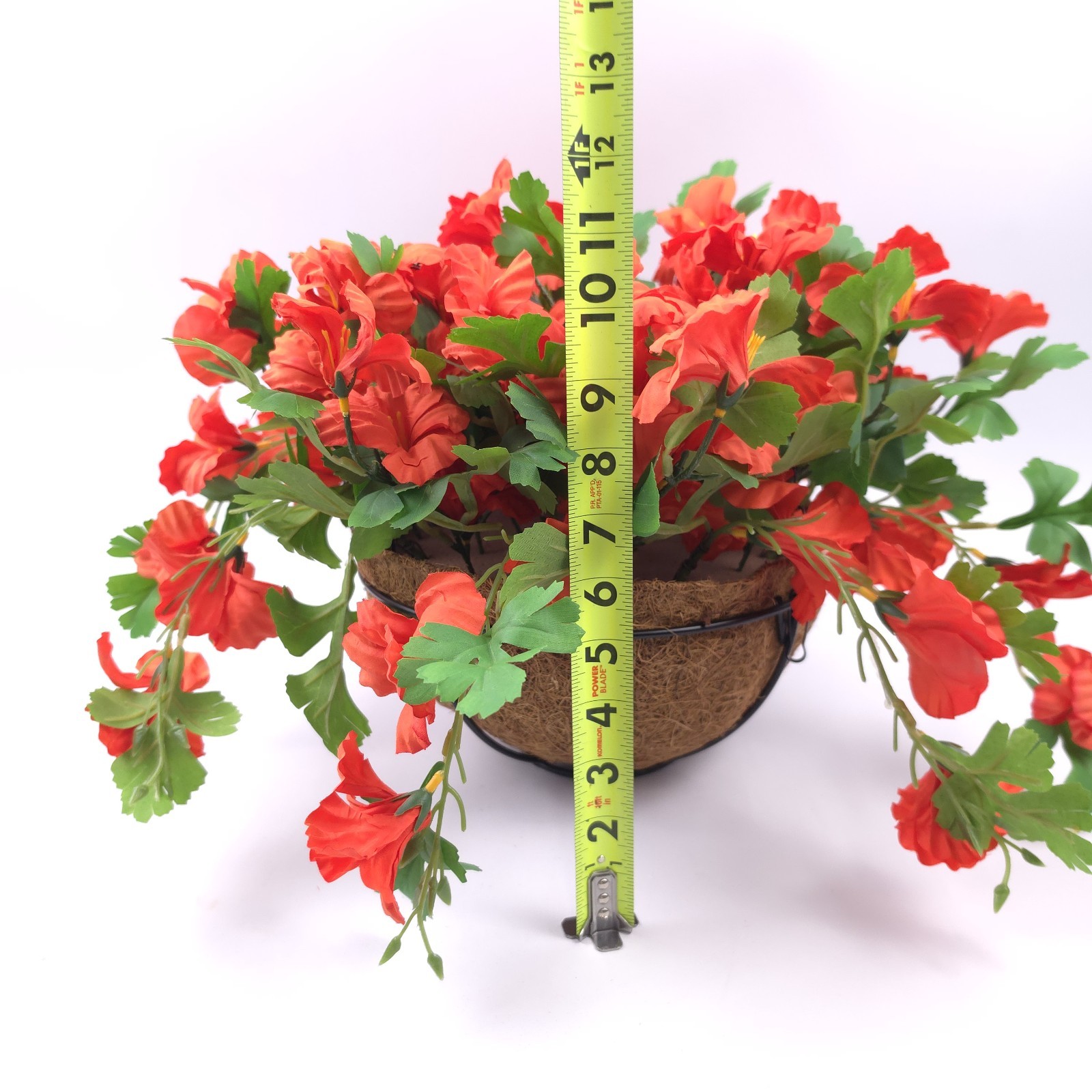 Wicker Park 20″ Faux Orange Impatiens Hanging Basket Floral Decor Flowers
