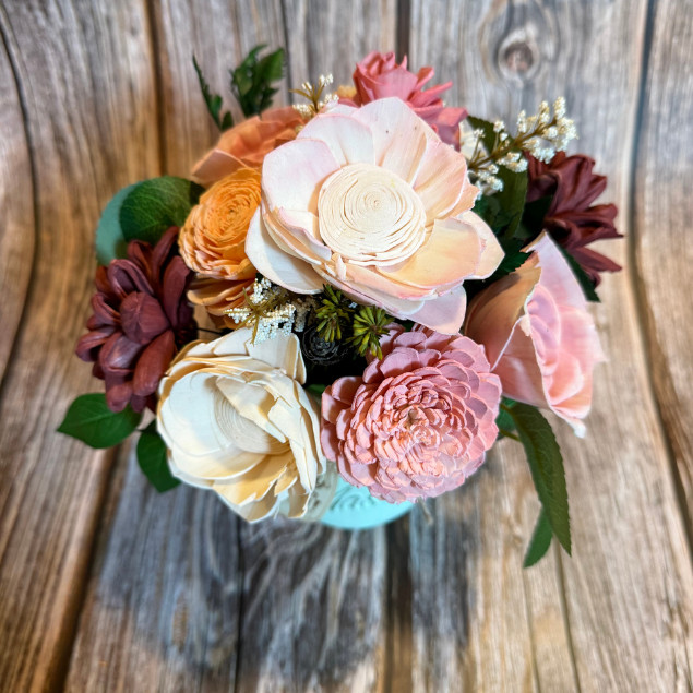 Sola Wood Floral Arrangement 16oz Mason Jar Personalized Custom Home Decor Gift