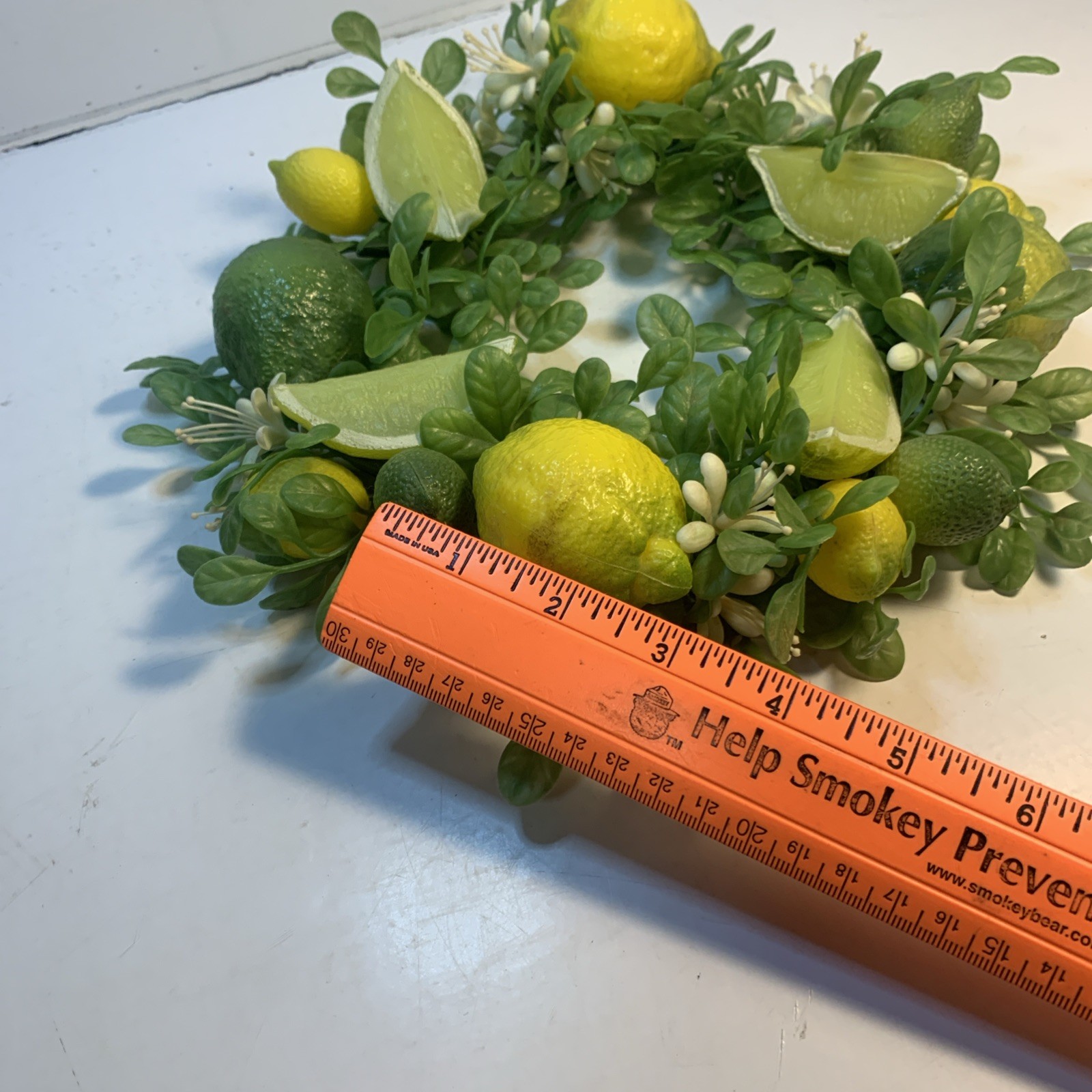 Vintage Plastic Lemon & Lime Candle Vase Ring fits up to 5 3/4″