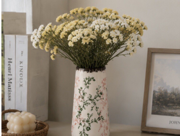 Small Ceramic Flower Vase Decorative Floral Farmhouse Table Centerpiece Vase