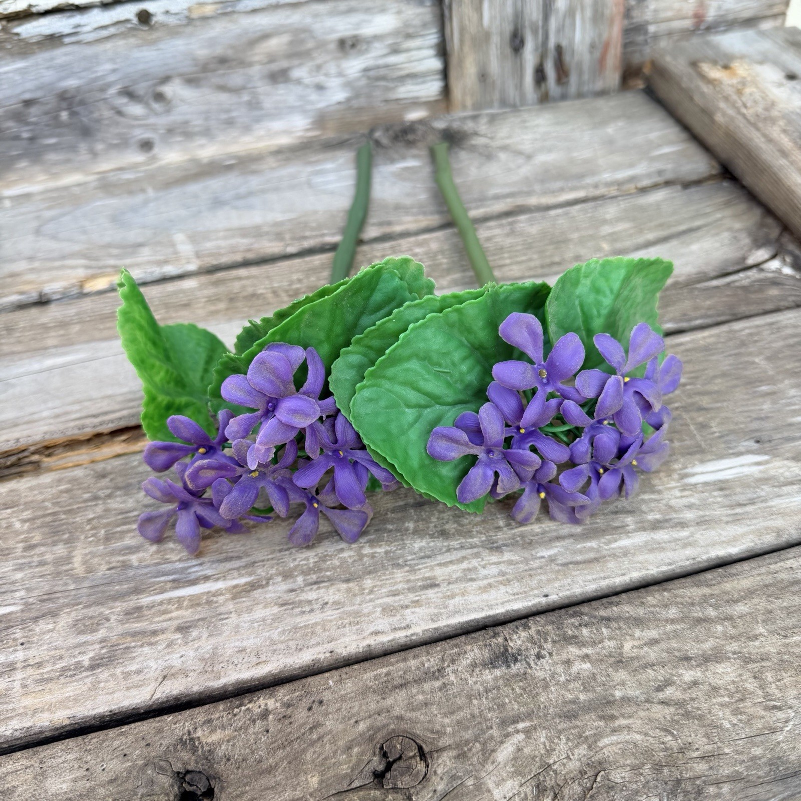 MCM Plastic Houseplant Stem Daffodil Lot African Violet Ferns Sweet Peas Faux
