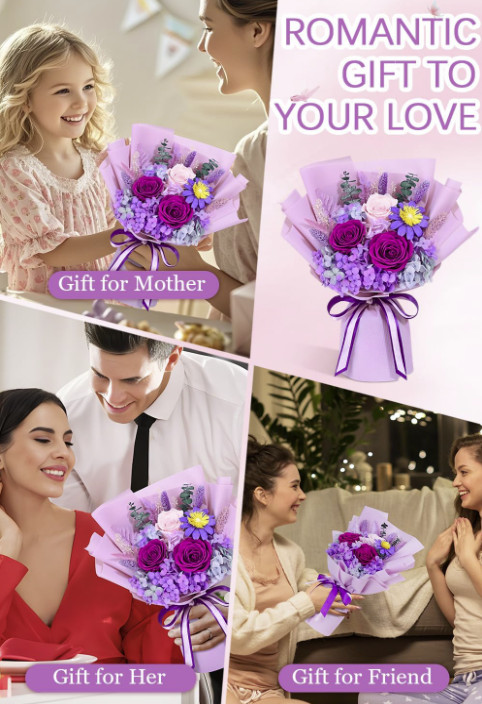 Preserved Flowers for Delivery Prime Forever Flowers Bouquet with Bear Flower Gi
