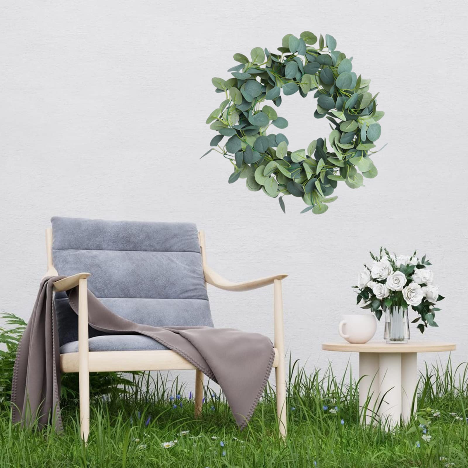 2 Pack Artificial Eucalyptus Garland Faux Silk Leaf Silver Dollar Eucalyptus …