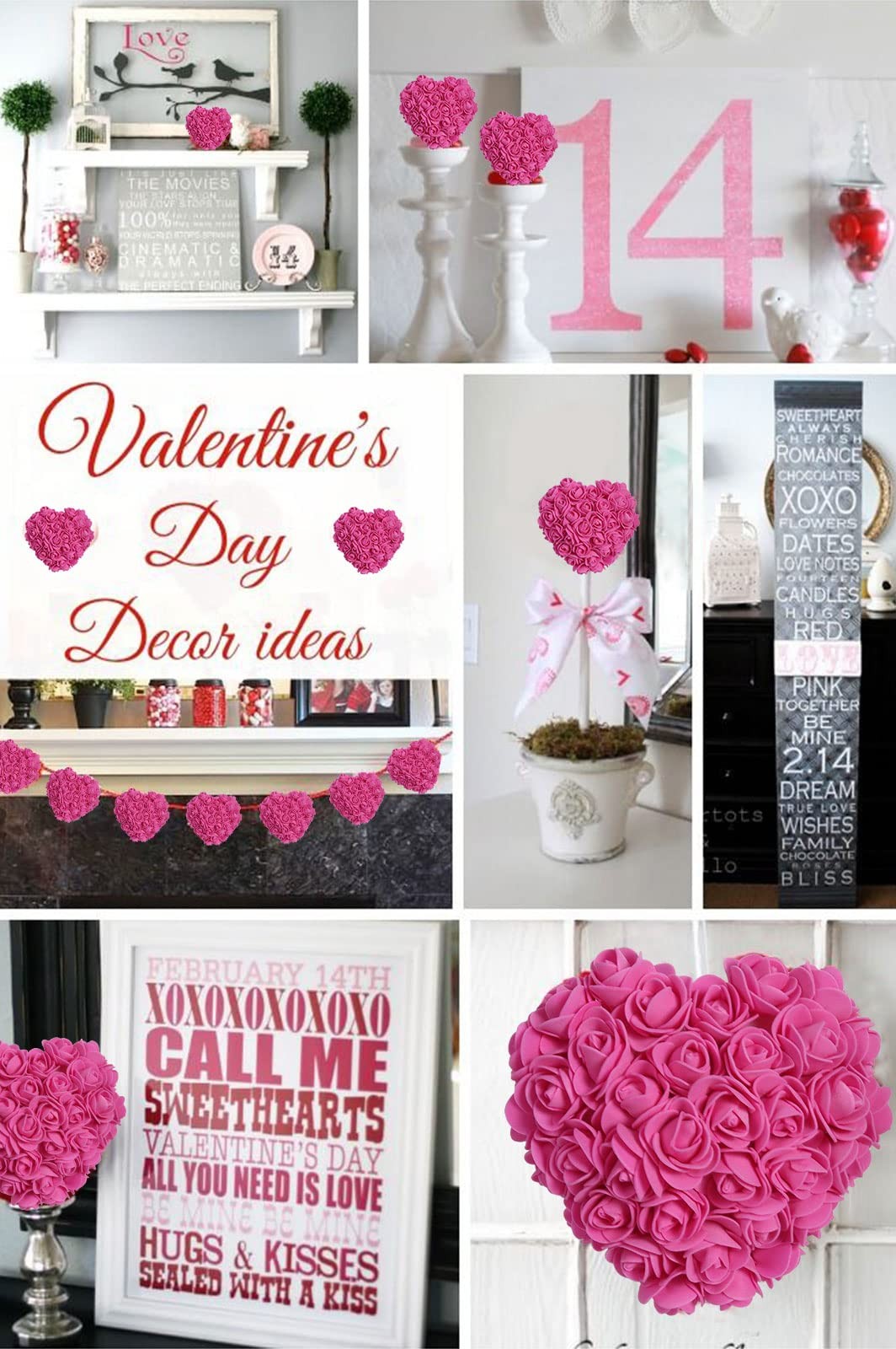 500 PCS Mini Artificial Foam Rose Heads Deep Pink Bulk DIY Crafts Wedding