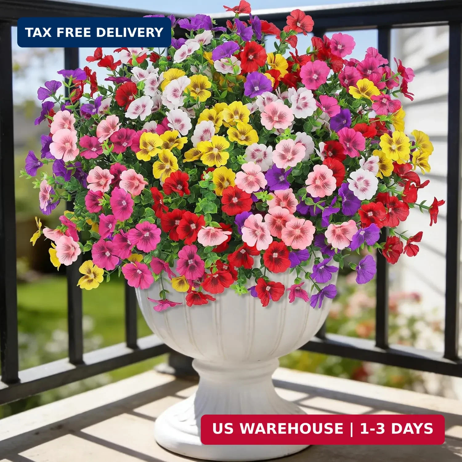 Ouddy Decor 24 Bundles Artificial Flowers for Outdoors, Fake Silk Flowers UV Res