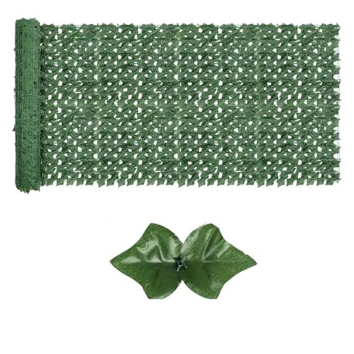 Artificial Ivy Privacy Fence Screen,UV 39.4″x158″ Green Sweet Potato Leaves