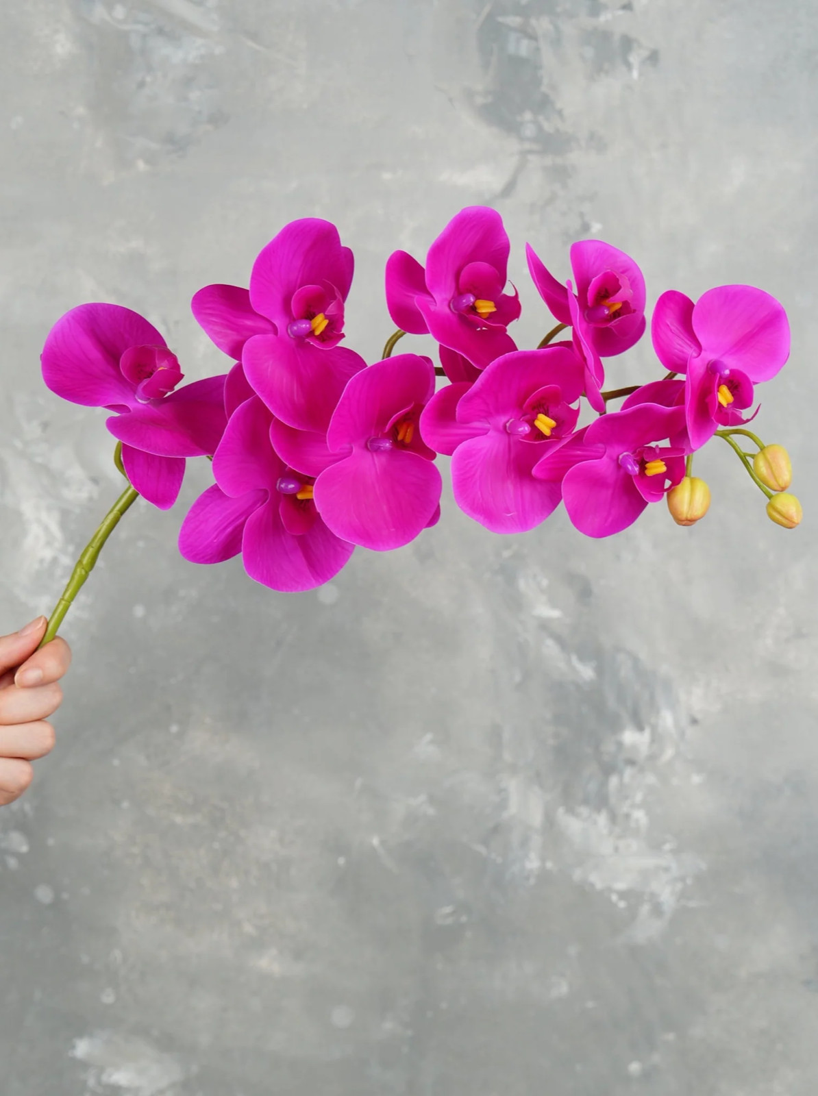 38″ Real Touch 9 Heads Orchid Stem – Magenta | Artificial Flower | Decoration
