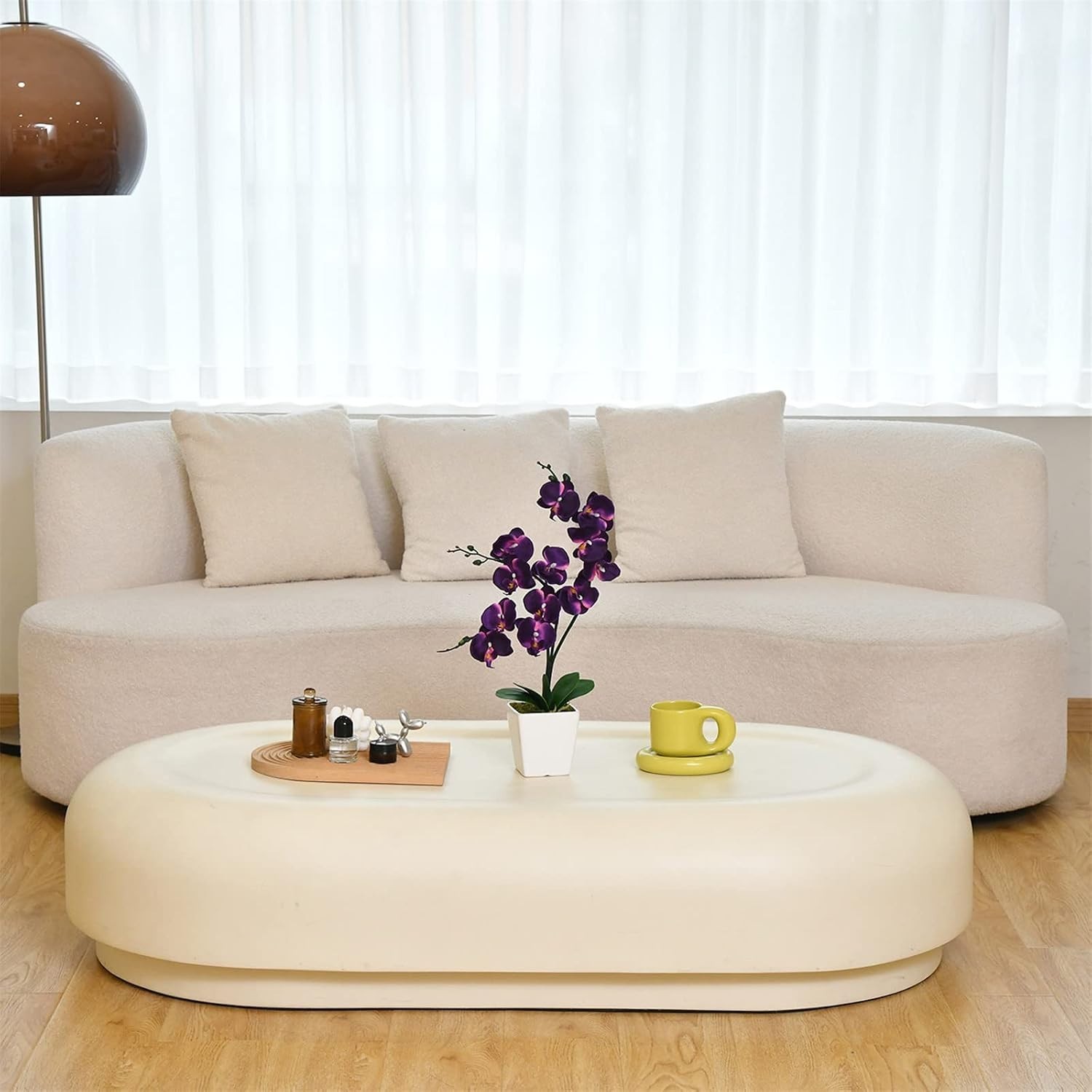 Lifelike 15″ Phalaenopsis Orchid with Square Ceramic Pot – Ideal for Home Decor