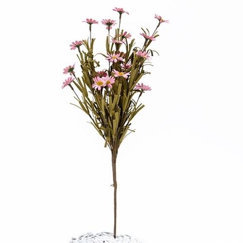 New Primitive PINK Mini DAISY STEM BUSH Spray Daisies Cottage Chic Country 15″