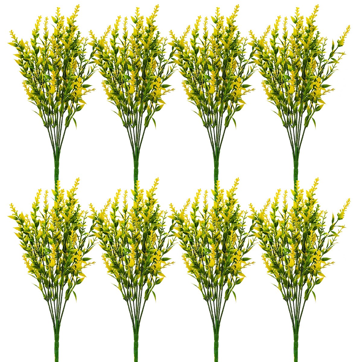 8Pcs Artificial Lavender Flowers Fake Outdoor Plants UV Resistant Faux Shrubs
