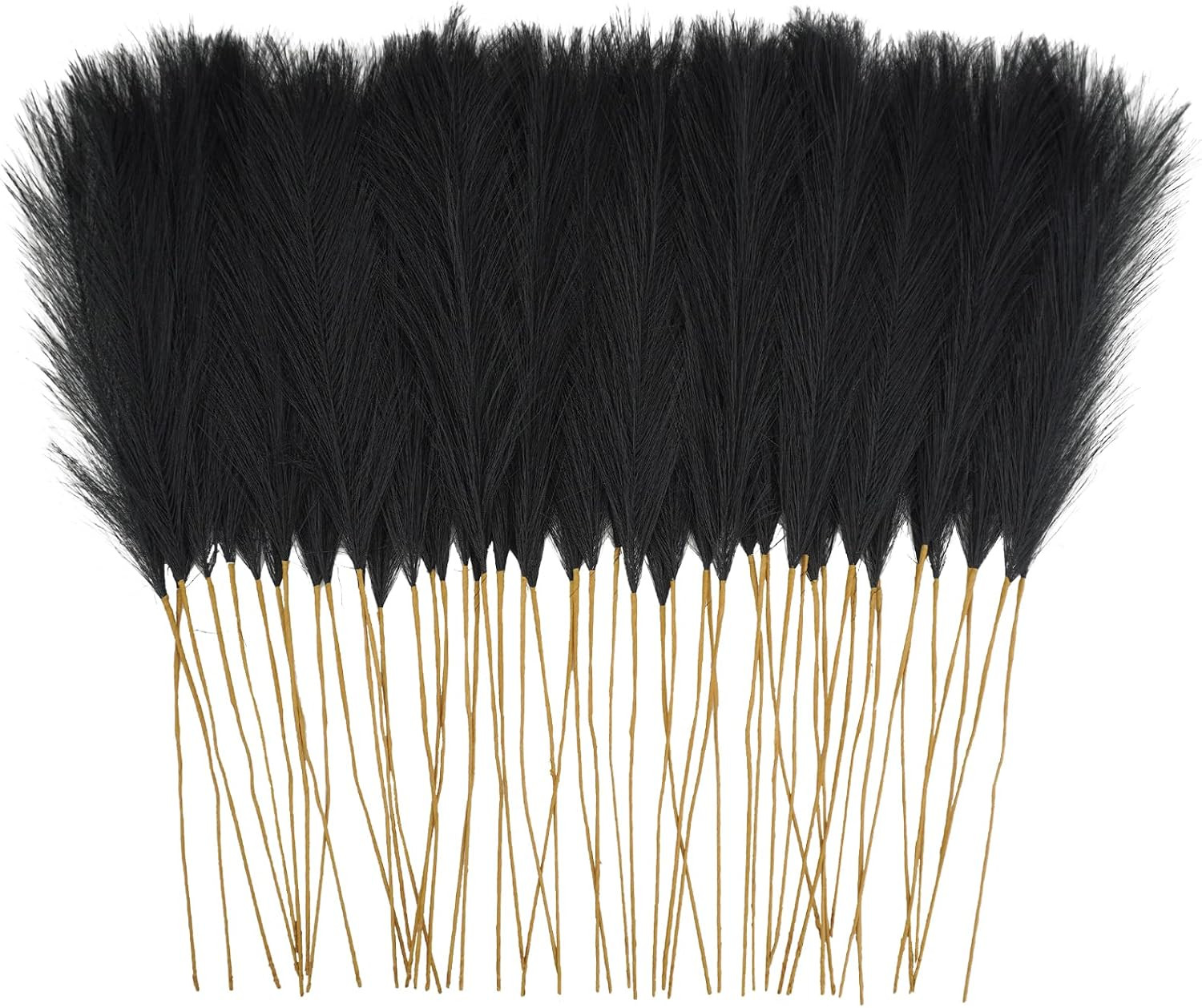 50Pcs Faux Black Pampas Grass, 21.6″ Short Artificial Pompous Grass Floral Fake