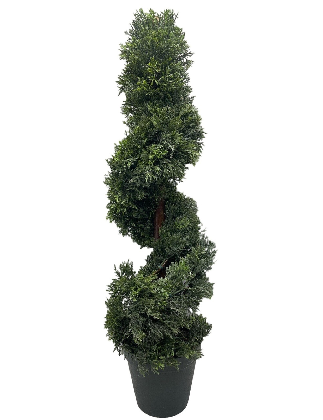 artificial natural looking spiral cedar tree potted 25″ green decor READ used…