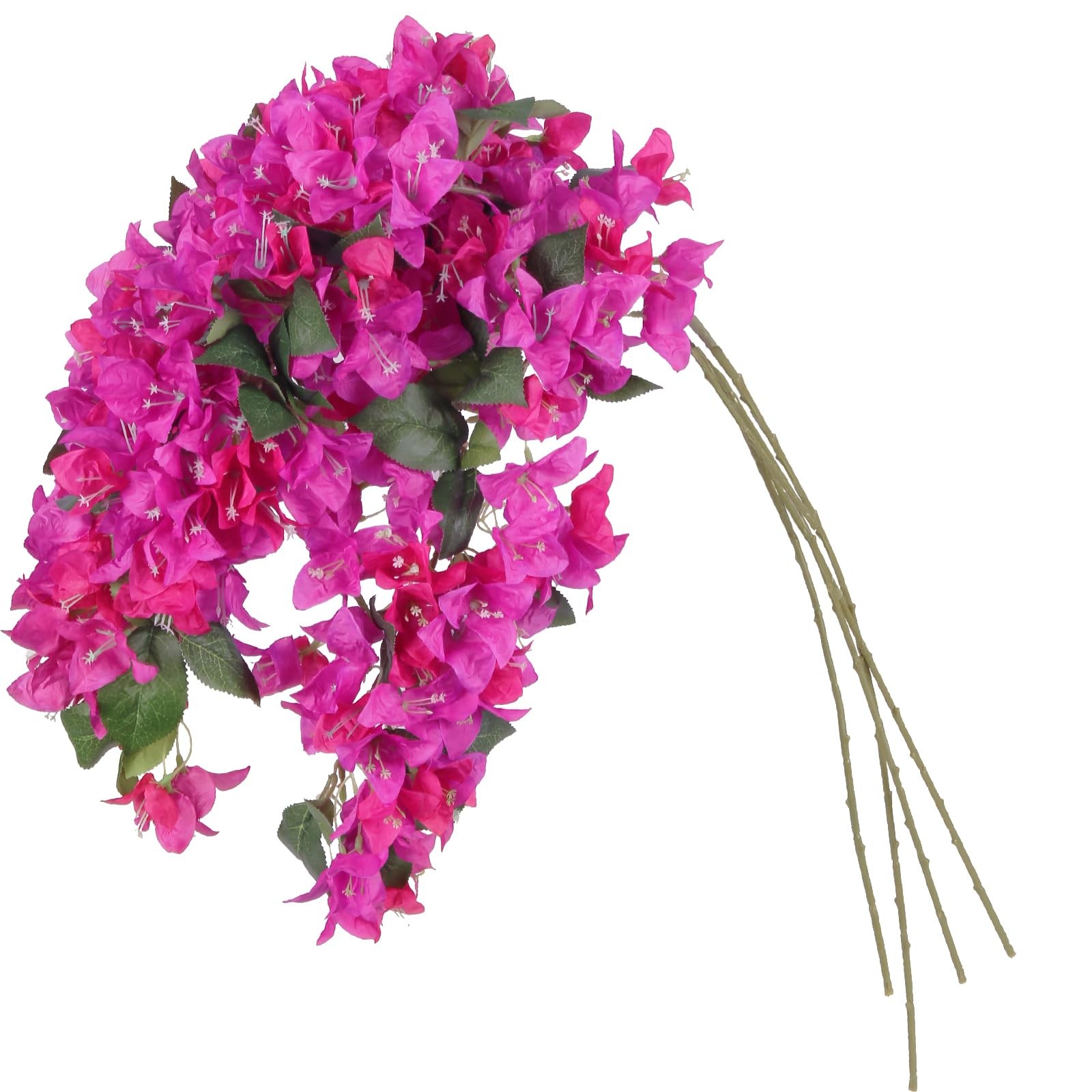 4PCS Bougainvillea Artificial Flowers 42″ Long Stem Faux Silk Bougainvillea F…