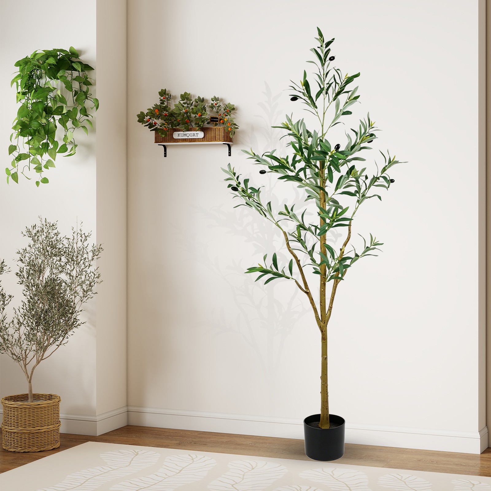 5FT Tall Faux Realistic Olive Trees Artificial Olive Tree For Indoor Home Decor