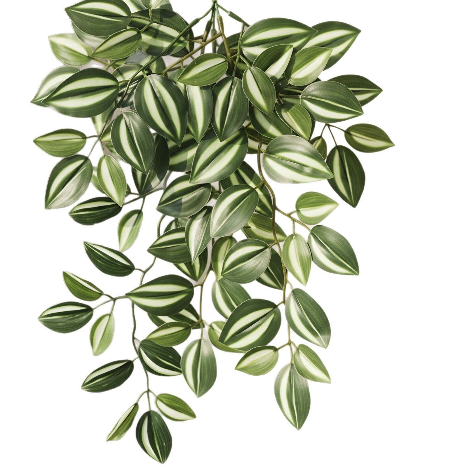 Green Silk Peperomia Hanging Plant 21.65in Realistic Artificial Ivy Vine Decor
