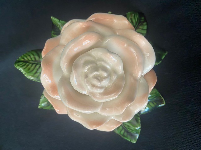Ceramic Roses-Airbrushed Glazed Pink Roses-Decorative Accents for Table or Shelf