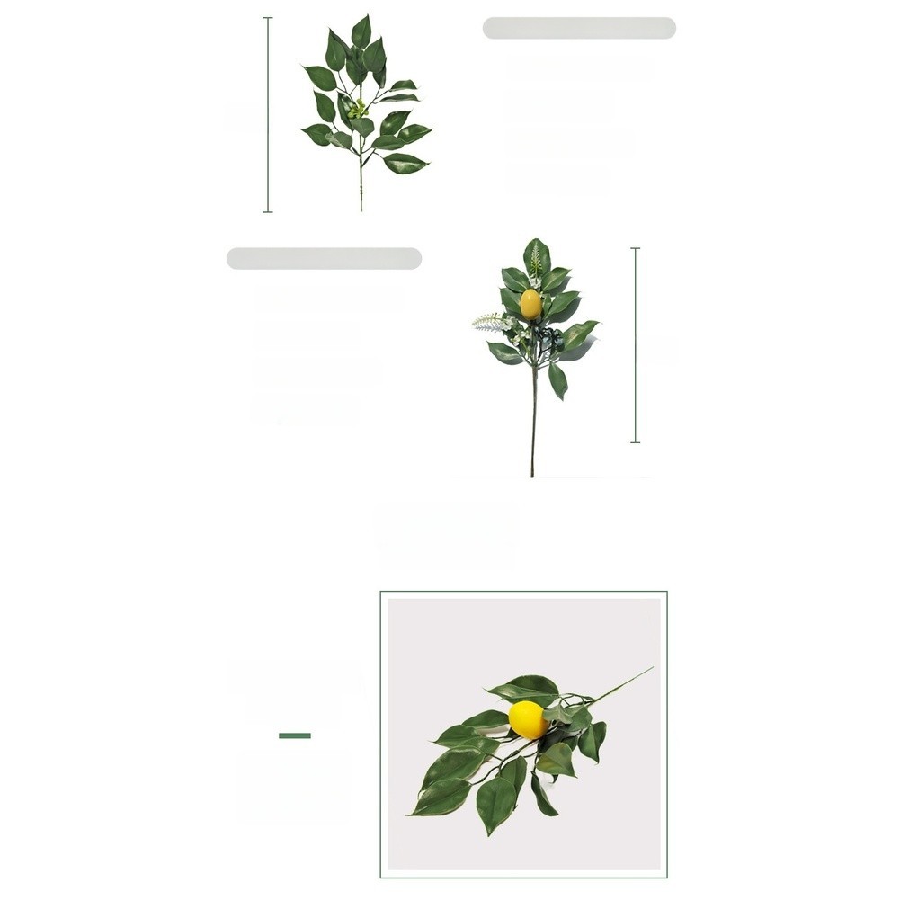 Artificial Lemon and Blueberry Branch Replica Fruit for Table Decor 35cm