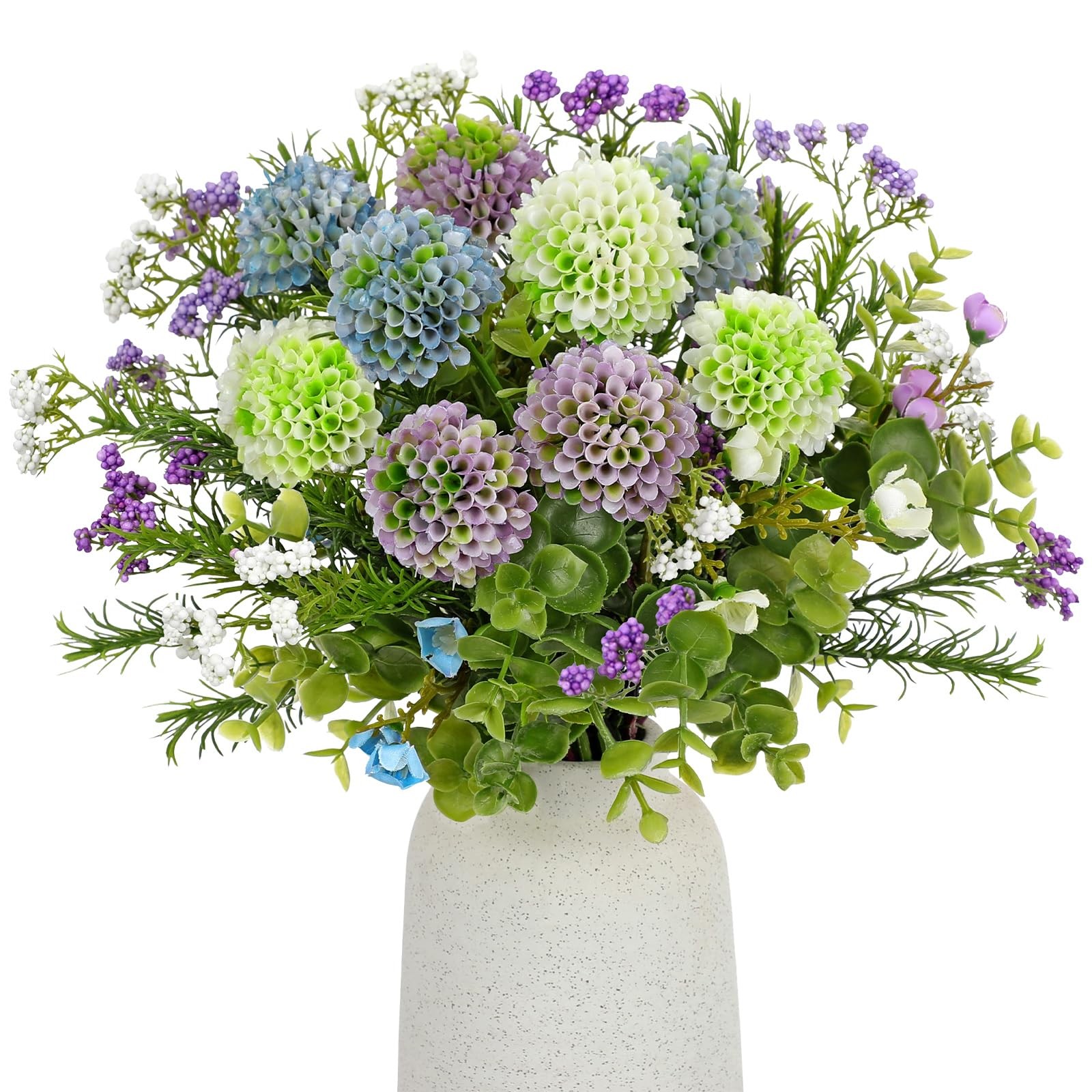 UV Resistant Artificial Flowers for Outdoors & Indoors 3 Bouquets, 12.9″ UV F…
