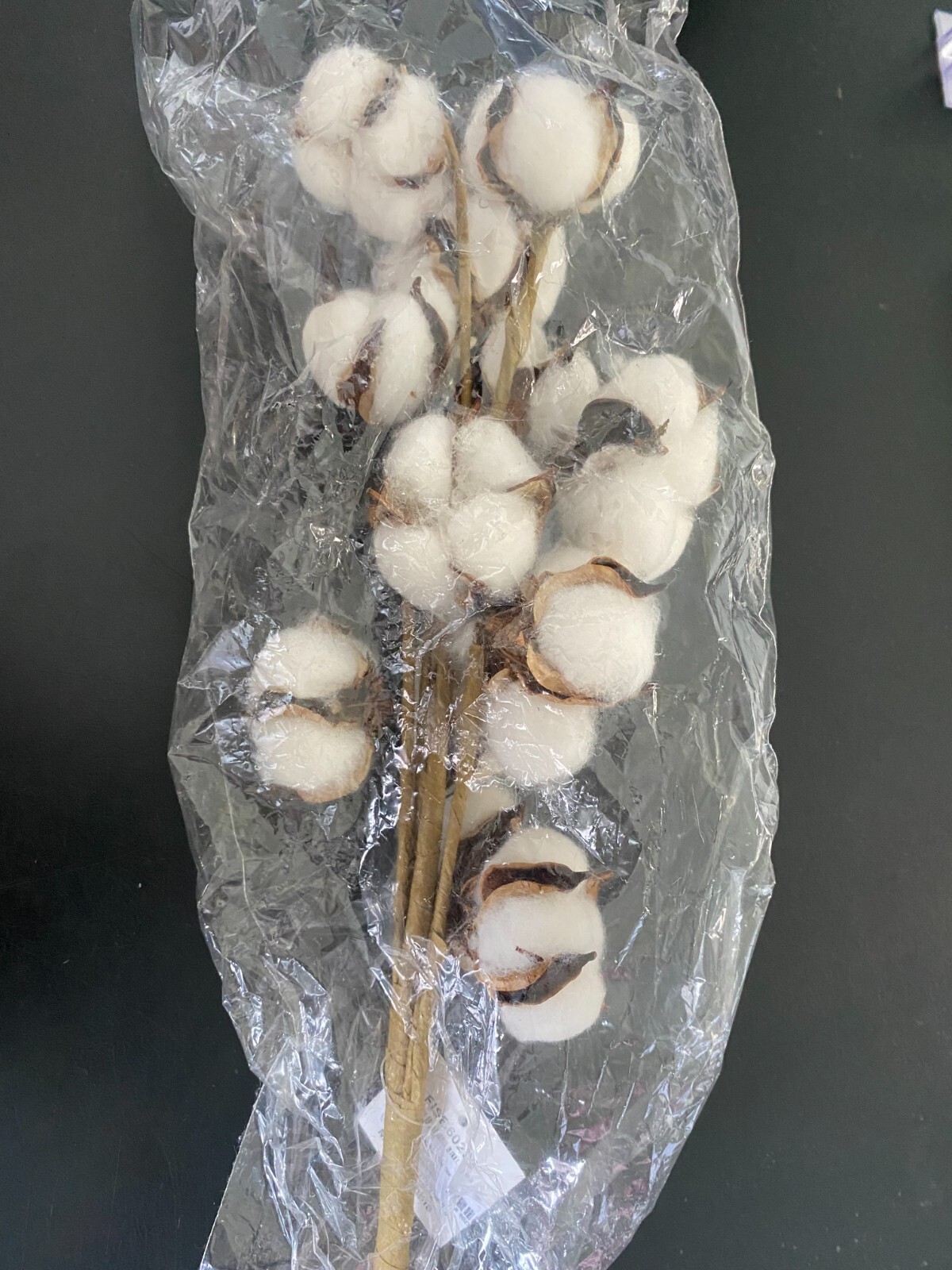 New Cotton Ball Stem Spray Pick Dried Branch Foliage Artificial Flower Decor