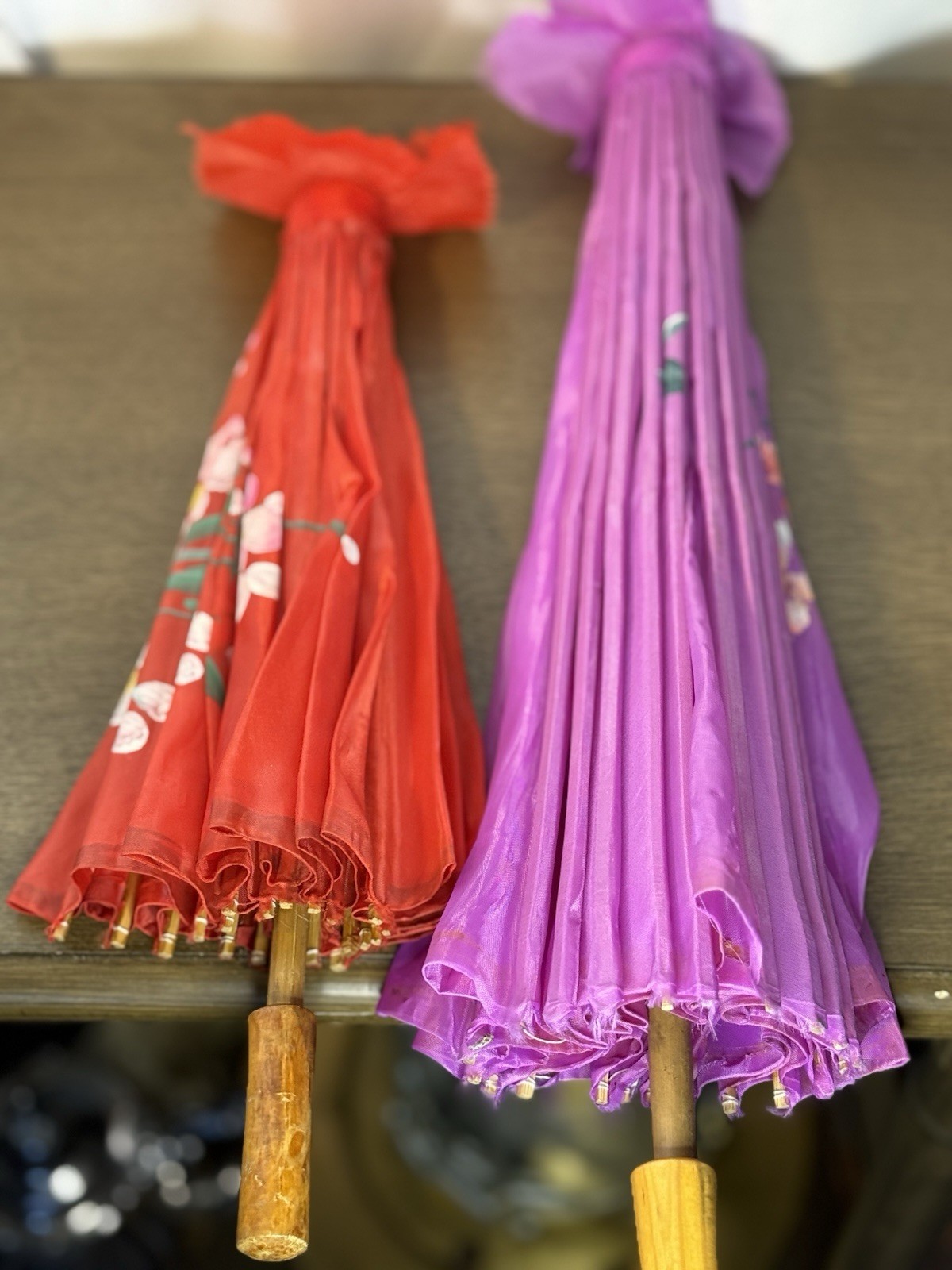 Parasols Red (small) And Pink (large) Set Of 2