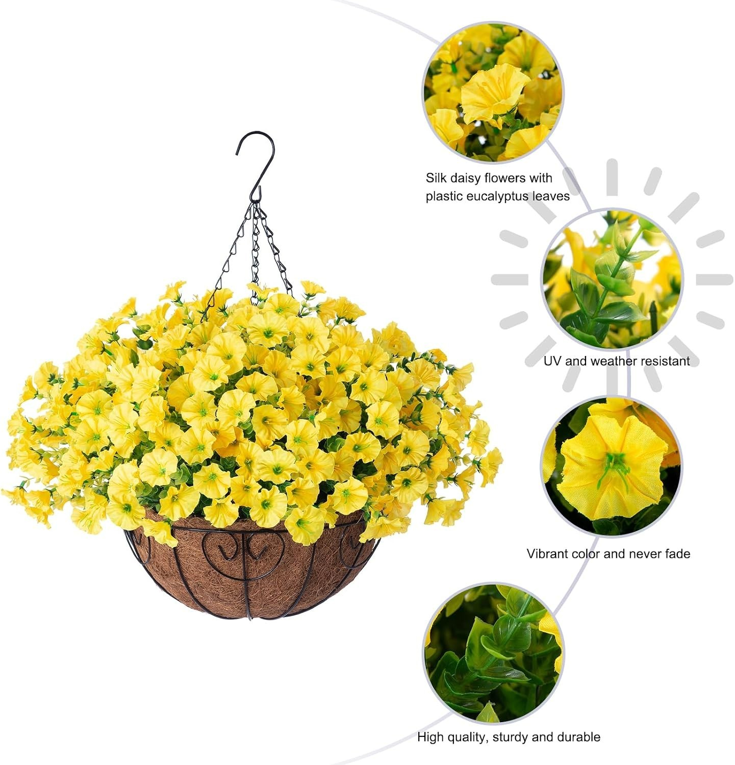 UV-Resistant Morning Glory Hanging Flowers – Easy Assembly for Instant Décor